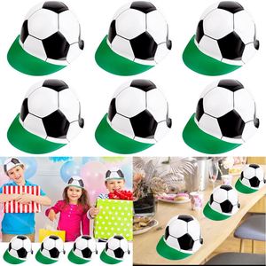Accessoire de costume d'anniversaire pour enfants, casquette de football noire, blanche et verte, chapeau de fête en plastique - Product Image 1
