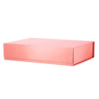 Dossiers cadeaux magnétiques personnalisés multicolores or rose, doublure en éponge, revêtement UV, matériaux recyclés, finition métallique brillante, à pois