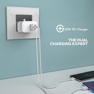อะแดปเตอร์ชาร์จเร็วแบบเสียบผนัง EU US รองรับหัวชาร์จคู่ USB Type C PD 20W สำหรับโทรศัพท์มือถือ - Product Image 2