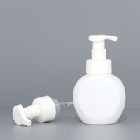 Botol pompa hewan peliharaan, botol busa sampo Lotion cuci tangan kosong putih Pink dengan pompa penyemprot 300ml