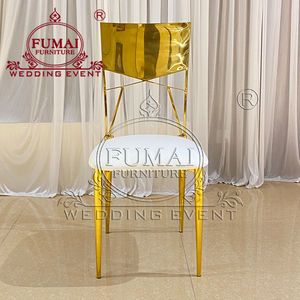 เก้าอี้จัดงานแต่งงานทำจากสแตนเลสสีทองเก๋ไก๋สินค้าคงคลังที่ทันสมัย - Product Image 2