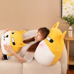 Almohada de Peluche con Forma de Cabeza de Perro, Adorable Peluche de Cabeza de Cachorro Amarillo y Blanco, Ideal para Regalos Familiares para Niños y Niñas - Product Image 3