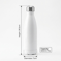 Bouteille d'eau isotherme en acier inoxydable de 500 ml (17 oz) en forme de bouteille de cola, personnalisable, pour le sport et les activités de plein air, tasse thermos fitness