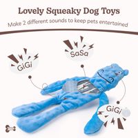Jouets pour chiens en tissu durable, sans rembourrage, en peluche, avec anneau qui couine, écologiques, pour chiots de petite et moyenne taille, pour jouer à l'intérieur et à l'extérieur, 20 m