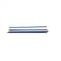 Kit de tiges de tirage en fibre de verre bleues à assembler avec raccords en laiton et tube de rangement transparent pour électriciens