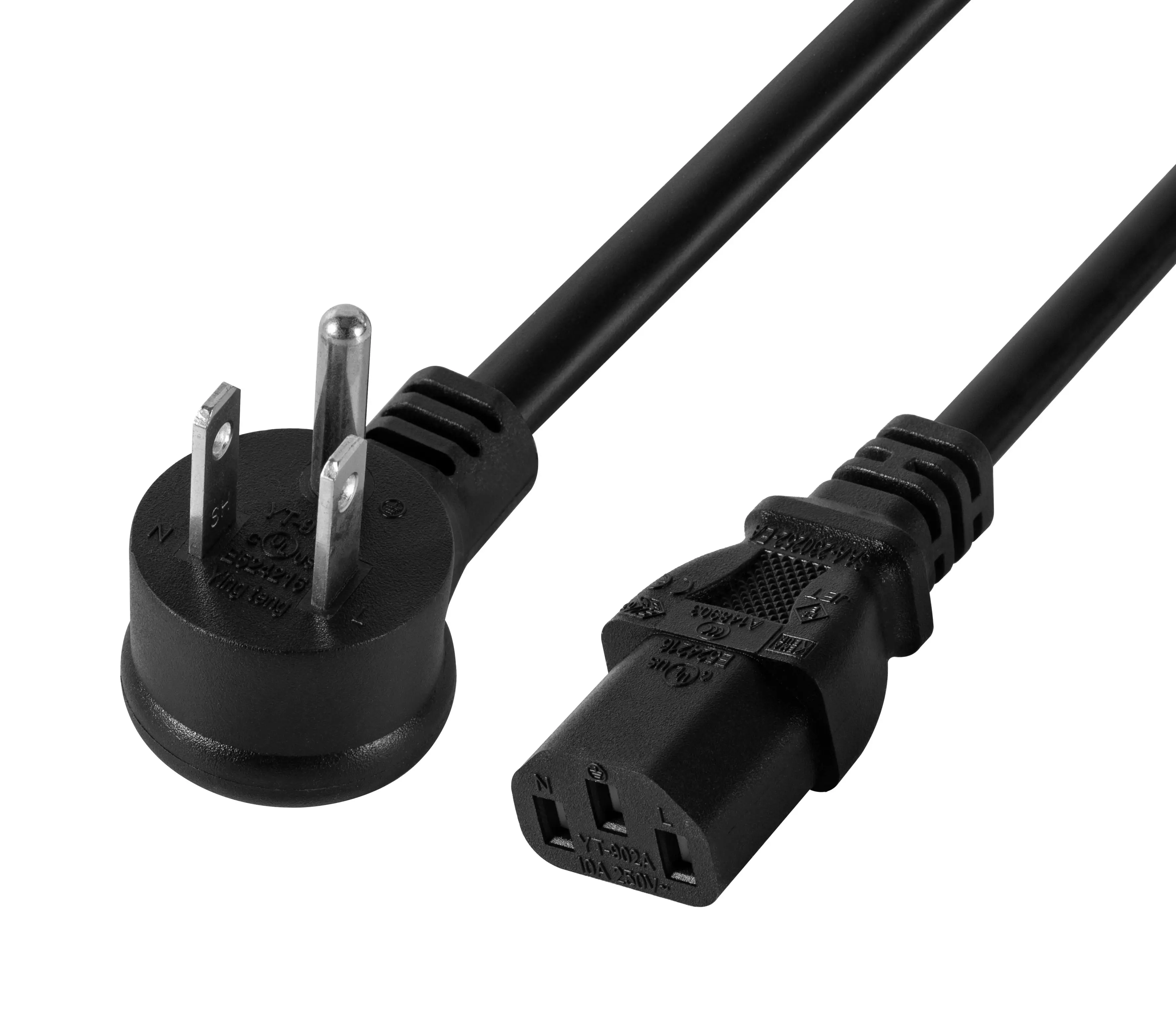 NEMA neues Produkt USA SVT 3G C13 Erweiterungsleitungskabel 18 Awg 1,5 M IEC Ellbogen-Leiterkabel für Haushilfe Fernseher Computer Laptop