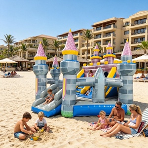 Château <span class=keywords><strong>gonflable</strong></span> médiéval personnalisé avec double toboggan, château de saut en PVC pour enfants, idéal pour les fêtes et la location commerciale - Product Image 1