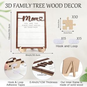 Personalized Home Desktop Decoration Mother's Day Mom & Children Name Puzzle Piece Diy <b>Sign</b> Plaque - Product Image 2