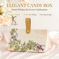Boîte cadeau en carton de style européen avec impression florale, ruban, boîte à bonbons et chocolats