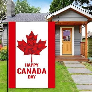 Nouveau drapeau de jardin transfrontalier pour la Fête Nationale <span class=keywords><strong>du</strong></span> <span class=keywords><strong>Canada</strong></span>, drapeau suspendu double face en matériau Yafang, forme rectangulaire pour le printemps - Product Image 2