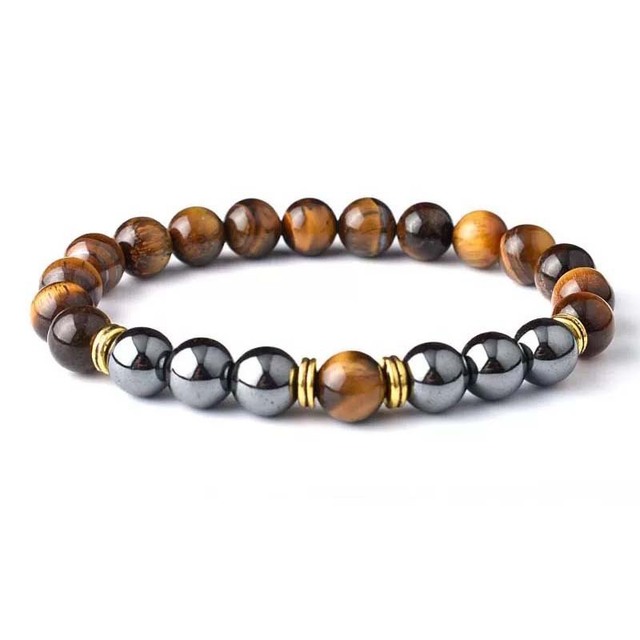 New Health Care Anti Radiation Elastic Rope Beaded Magnetic Hematite Bracelet