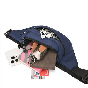 Sac de taille pour hommes et femmes Sac à main décontracté avec grande ceinture pour téléphone Sac de voyage en toile Fanny Banana Hip Sacs Oreiller <span class=keywords><strong>noir</strong></span> unisexe avec fermeture éclair - Product Image 5