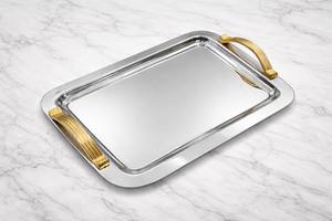 Plateau de service en acier inoxydable de qualité supérieure, plateau en acier argenté pour hôtel de luxe, plateau de service antique - Product Image 4