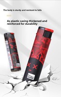Briquets à gaz jetables en plastique modernes coupe-vent, flamme rouge, accessoires de fumage bon marché, logo personnalisé OEM