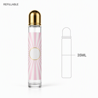 Stylo vaporisateur de parfum vide 35 ml rechargeable, atomiseur portable avec capuchon doré, boîte de présentation de 480 pièces, vente en gros, logo personnalisé