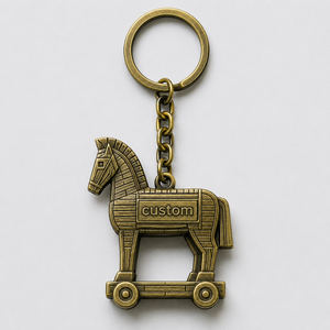 Porte-clés Cheval de Troie Personnalisé en Gros, Thème Histoire Mythologie <span class=keywords><strong>Grecque</strong></span> <span class=keywords><strong>Antique</strong></span>, Souvenir Rétro pour Musée et Boutique - Product Image 2