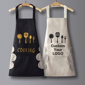 Waterproof <b>Kitchen</b> <b>Apron</b> PVC Coated Cooking Bib Anti-Oil Printed Adult Unisex Home Chef <b>Apron</b> - Product Image 1