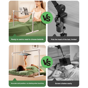 Aluminium Alloy Adjustable Height Flexible Arms <b>Tablet</b> <b>Stand</b> <b>for</b> Desk Bed 55-92cm Width Folding Cell Phone <b>Tablet</b> - Product Image 2