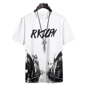 2024 Set abbigliamento sportivo estivo da uomo Casual ad asciugatura rapida con tessuto a <span class=keywords><strong>maglia</strong></span> sottile stampato a maniche corte T-Shirt traspirante personalizzata - Product Image 1