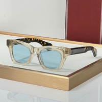 JMM DEALAN 10th 49-22-150 Lunettes de soleil de haute qualité pour hommes et femmes, lunettes de soleil de créateur, style punk classique, luxe, titane, acétate, UV400
