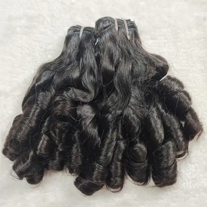 Nouveaux lots de cheveux humains Remy à boucles Fumi naturelles, <span class=keywords><strong>double</strong></span> trame, vente en gros populaire, 100% cuticules alignées, extensions de cheveux humains - Product Image 4