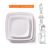 Assiettes de Table Carrées de Luxe Blanches en Mélaminé Incassable Personnalisées Écologiques pour Hôtels et Service de Restauration – Vente en Gros