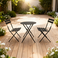 Ensemble bistrot moderne en acier avec chaise et table pour usage extérieur en cour
