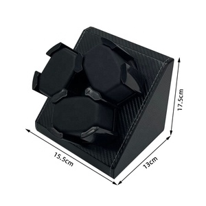 Avvolgitore Automatico per <span class=keywords><strong>Orologi</strong></span> a 3 Scomparti, Nero, Sostenibile ed Ecologico, a Forma Inclinata, per Esporre <span class=keywords><strong>Orologi</strong></span> Meccanici - Product Image 2