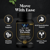 Formule d'acide urique naturelle à base de cerise aigre et de graines de céleri pour la mobilité des articulations, soutien pour adultes, marque privée OEM, 60 capsules, complément alimentaire
