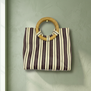 Sac à main demi-lune en nylon tissé pour femme, avec poignée en corde, sac de plage portable, sac de voyage pour les vacances d'été, fabriqué en Inde - Product Image 4