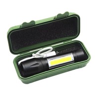 Mini lampes de poche LED rechargeables par USB en alliage d'aluminium, étanches, avec portée de faisceau de 200 à 300 m, indice de protection IP54, fournies par l'usine