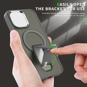 Étui de téléphone antichoc NJCASE avec support, texture antidérapante bilatérale pour iPhone 16 17 Pro Max 15 Pro et Samsung S25 S24 Ultra A16 - Product Image 4