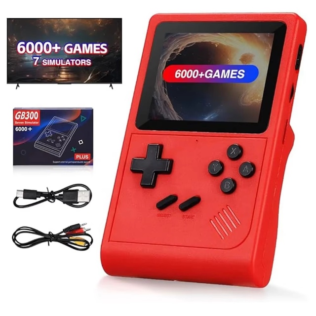 L GB300 Retro 6000 Games Save Load Game OEM Design Packaging Handheld Gaming Console 3 Inch Screen Game Player for Kid Gift