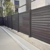 Panneau de clôture en aluminium avec lames thermolaquées, résistant aux intempéries, taille personnalisée, montage facile pour jardin, maison, chantier de construction