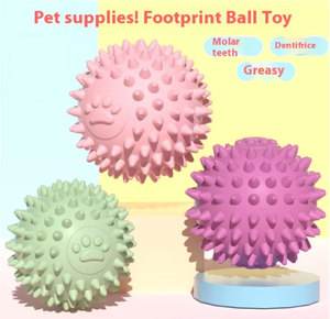 Giocattolo Interattivo per Cani a Forma di Palla con Impronte di Zampe Colorate, Ecologico, per Pulizia dei Denti, Morbido in Gomma da Mordere - Product Image 2