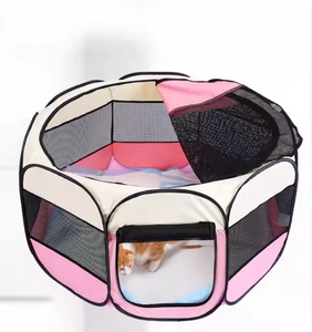 Grande tente extérieure portable pour animaux de compagnie Huit panneaux octogone chat Cage chien clôture motif animal moderne comprend un sac de transport pour les petits - Product Image 4