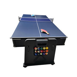 Mesa Multijuegos 4 en 1 de MDF para Sala de Juegos, Hogar, Interior, Lista para Usar, con Billar, Hockey de Aire, Ping Pong y Accesorios Completos - Product Image 1