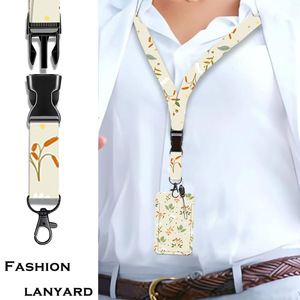 Wholesale small floral print epoxy round easy-pull <b>buckle</b> back <b>clip</b> name tag ID badge factory badge employee lanyard card - Product Image 1