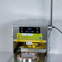 Machine à sceller les barquettes alimentaires en aluminium (carrées et rondes) avec couvercles en feuille d'aluminium, corps en acier inoxydable