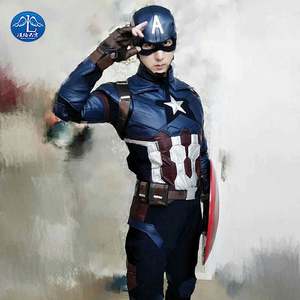 Costume d'Halloween pour <span class=keywords><strong>adulte</strong></span>, costume de cosplay de Captain America, costume de fête pour garçon, costume moulant - Product Image 5