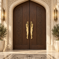 Poignée de porte en verre de luxe personnalisable, grande taille, en bronze antique, pour salle de banquet et hôtel