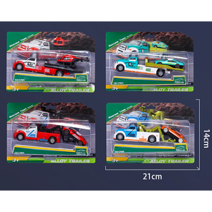 Juguete de Camión y Remolque 2 en 1, Modelo de Coche Retro de Simulación, Juguete de Vehículo de <span class=keywords><strong>Transporte</strong></span> Plano de Metal Fundido a Presión - Product Image 6