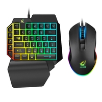 Pubg — clavier et souris de jeu T1, rétro-éclairé, étanche, utilisable avec une seule main, pour ordinateurs portable et fixe