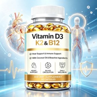 Capsules OEM ODM de Vitamine D3, K2 et B12 avec Huile de Coco : Soutien Nutritionnel pour la Santé Cardiaque et Complément pour le Système Immunitaire