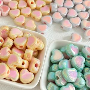 Acrílico en forma de corazón Multicolor cristal galvanizado suelto DIY cuentas personalizadas mezcla de colores pluma pulsera Decoración - Product Image 5