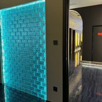 Vente directe d'usine de briques en verre cristallin, murs de séparation, murs extérieurs de villas, briques solides à motif cristal de glace