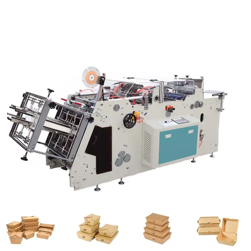 उच्च गति स्वत: कागज दोपहर के भोजन के बॉक्स बनाने की मशीन डिस्पोजेबल खाद्य कंटेनर पिज्जा हैमबर्गर बॉक्स मशीन
