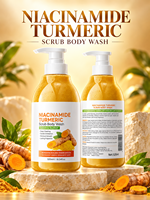 Gel Douche Exfoliant Doux au Curcuma et Niacinamide avec Vitamine C pour une Peau Éclatante et Hydratée 520ml Marque Blanche