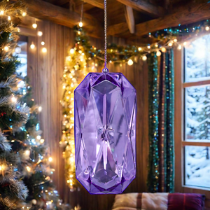 8.66IN बड़े ऐक्रेलिक दर्पण वाले रत्न हैंगिंग आभूषण लक्जरी प्लास्टिक बड़े गहना पेंडेंट त्योहार रत्न सेट सजावट - Product Image 2