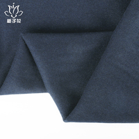 Tissu bleu marine uni coupe-vent 100 % laine extensible 386 g/m² de haute qualité et écologique pour costumes, vêtements, sacs et bagages pour filles